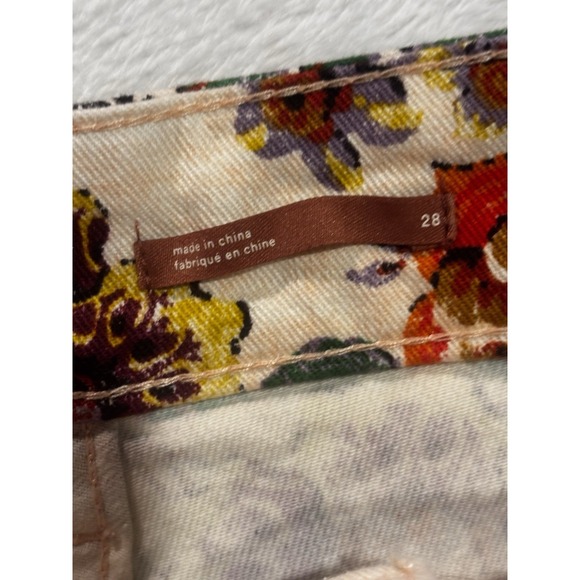 ANTHROPOLOGIE PILCRO Women's Ivory & Floral‎ Print Mid-Rise Skinny Jeans 28 - Picture 11 of 13
